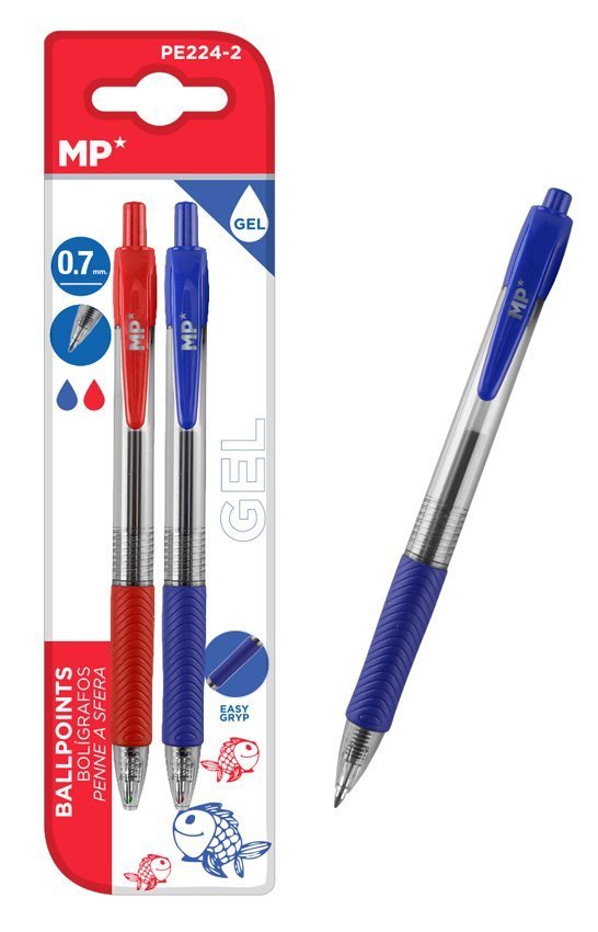 stylo diarkeias gel, 0.7mm, mple & kokkino, 2tmch 1561 Stylo 1