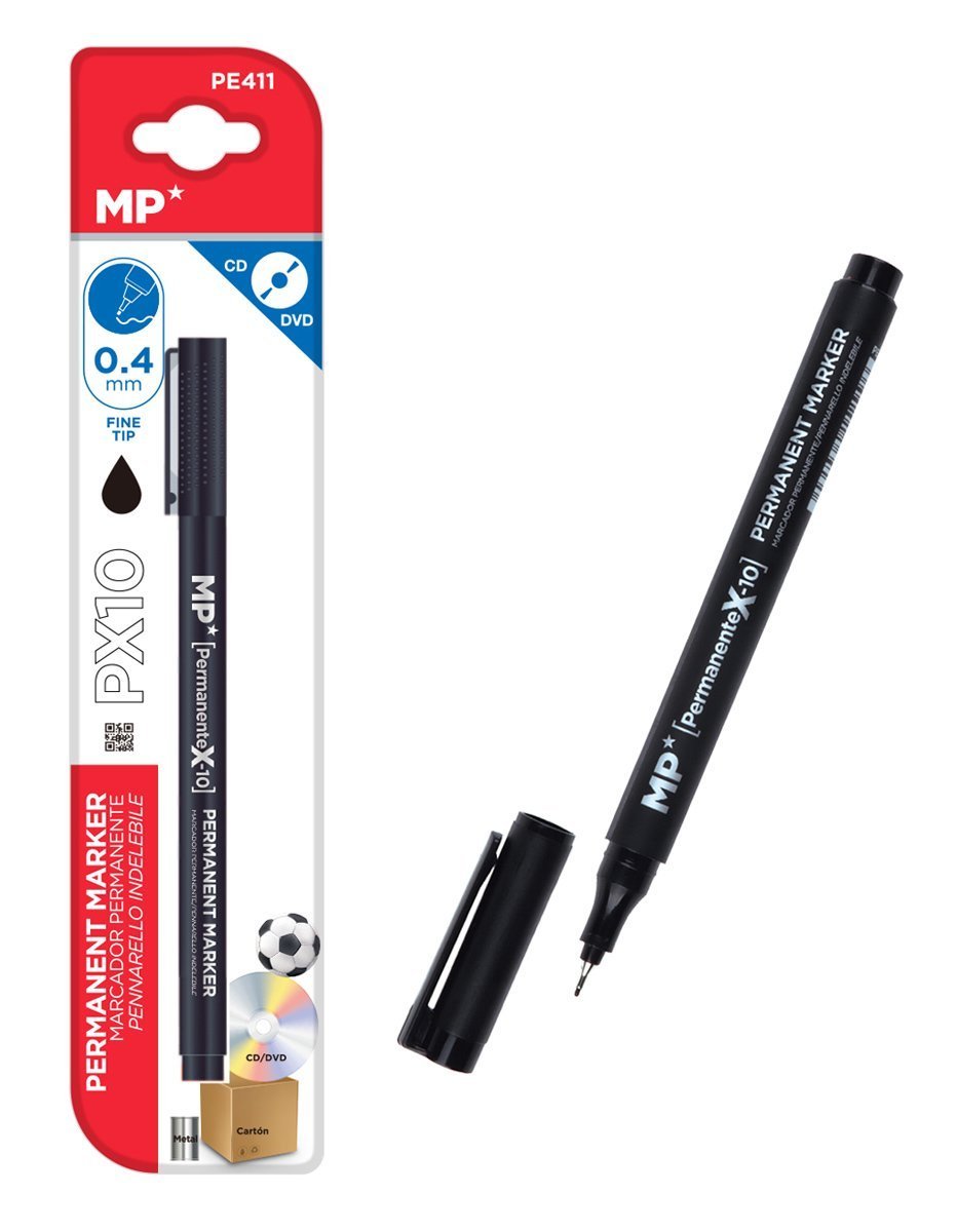 MP ανεξίτηλος μαρκαδόρος , πάχος μύτης 0.4mm, μαύρος 9051