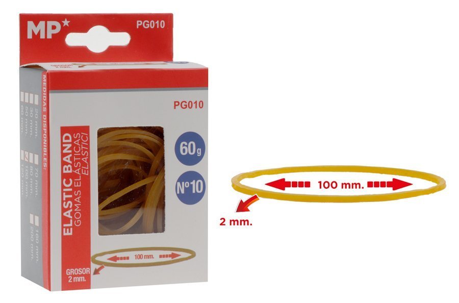 MP λαστιχάκια συσκευασίας  σε κουτί, No10, 2x100mm, 60g 1667