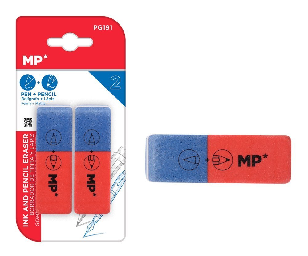 MP γόμα  για μολύβι & στυλό, 17x53mm, 2τμχ 7882