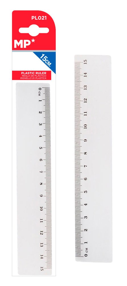 MP πλαστικός χάρακας , 15cm, διάφανος