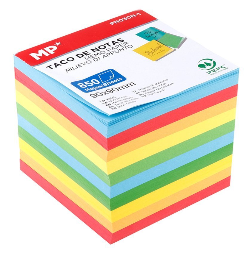 MP χαρτάκια σημειώσεων , 90x90mm, 850τμχ, χρωματιστά 3420