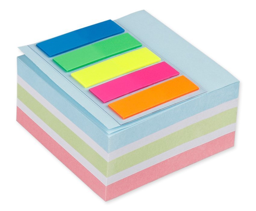 MP αυτοκόλλητα χαρτάκια σημειώσεων 75x75mm, 400+100τμχ, χρωματιστά 4324