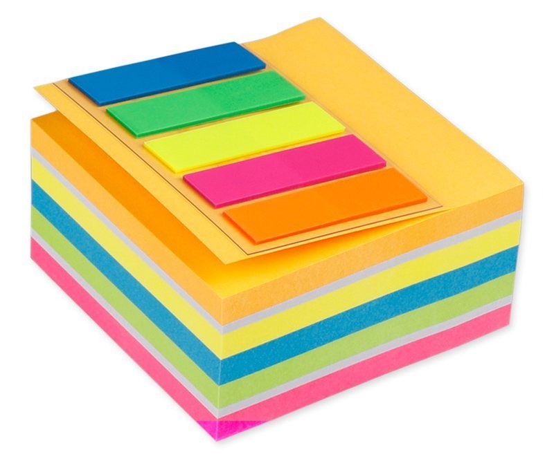MP αυτοκόλλητα χαρτάκια σημειώσεων  75x75mm, 400+100τμχ, χρωματιστά 4325