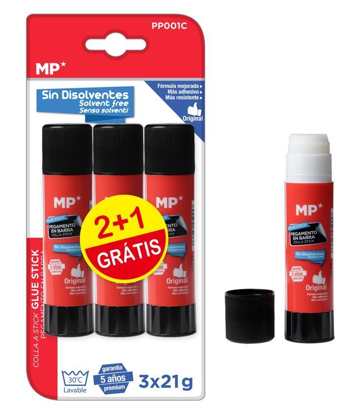 MP κόλλα στικ , διάφανη, 21g, 3τμχ 1577