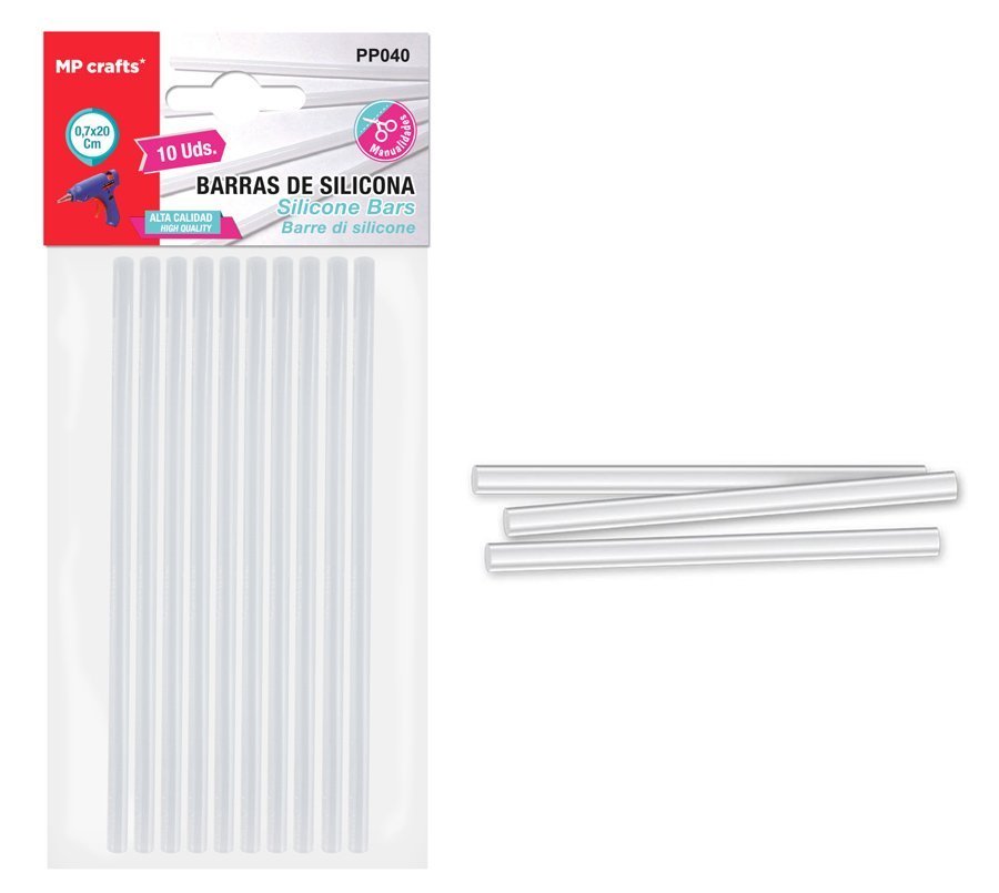 MP ράβδοι σιλικόνης  για θερμοπίστολο, 7.1mm x 20cm, 10τμχ 1578