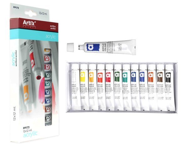 MP ακρυλικά χρώματα ακουαρέλας , 12 χρώματα, 12x 12ml 2025