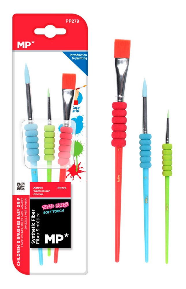ARTIX PAINTS σετ παιδικών πινέλων ζωγραφικής , διάφορα χρώματα, 3τμχ