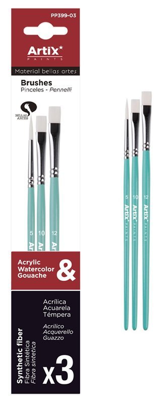 ARTIX PAINTS σετ πινέλων ζωγραφικής , πράσινο, 3τμχ 2907