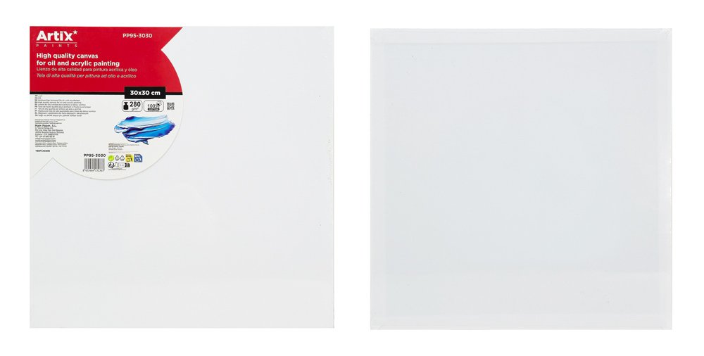 ARTIX PAINTS καμβάς καρτολίνο ζωγραφικής , 30x30cm, 280gr/m², λευκός