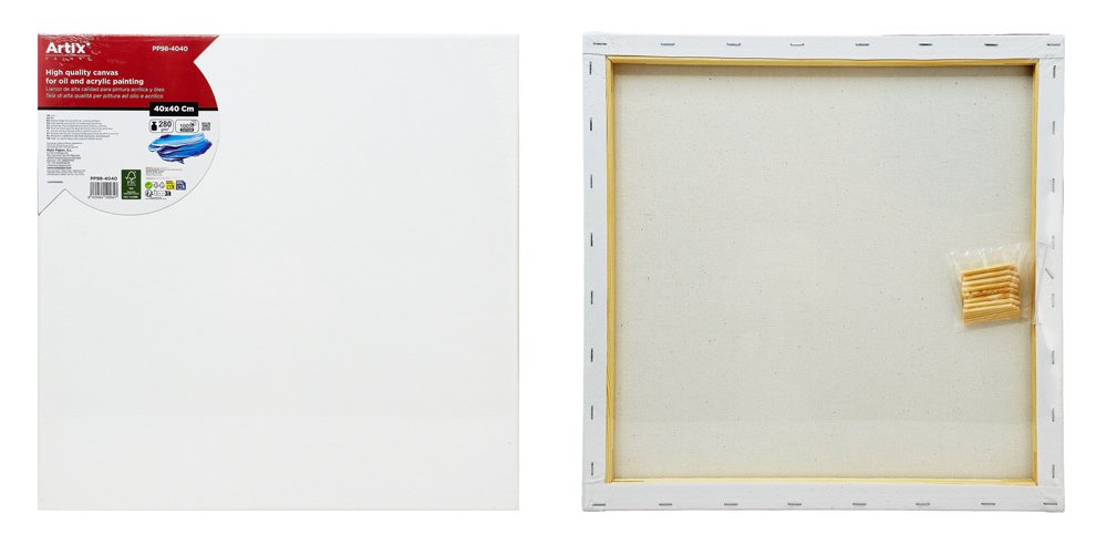 ARTIX PAINTS καμβάς τελάρο ζωγραφικής , 40x40cm, 280gr/m², λευκός