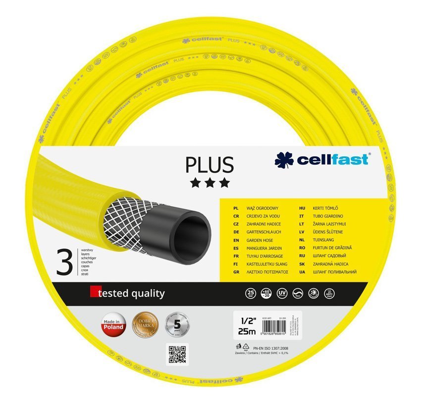 CELLFAST λάστιχο ποτίσματος 10200, 25 bar, 1/2", 25m 3654