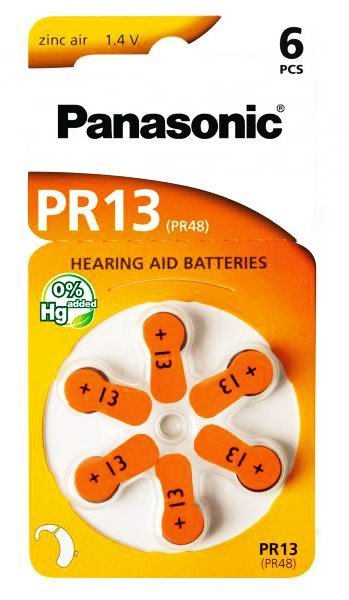 PANASONIC μπαταρίες ακουστικών βαρηκοΐας , mercury free, 1.4V, 6τμχ 1174