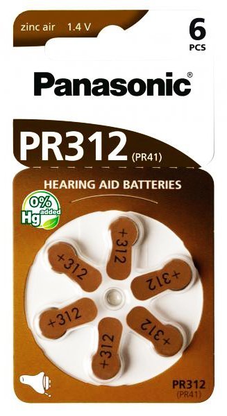 PANASONIC μπαταρίες ακουστικών βαρηκοΐας , mercury free, 1.4V, 6τμχ 1175