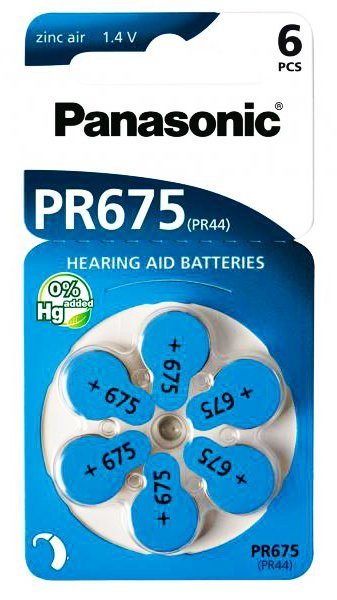 PANASONIC μπαταρίες ακουστικών βαρηκοΐας , mercury free, 1.4V, 6τμχ 1177