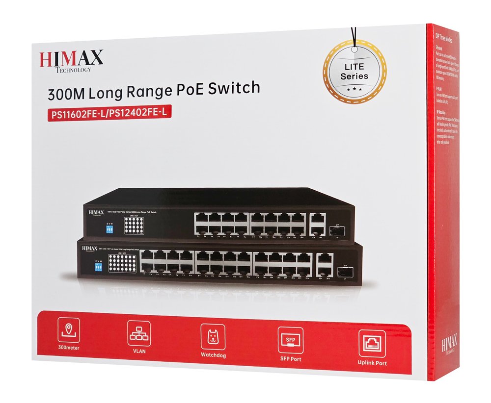 HIMAX PoE switch , 16x Ethernet PoE/2x Ethernet/2x SFP θύρες, έως 1000Mbps 7872 - Image 3