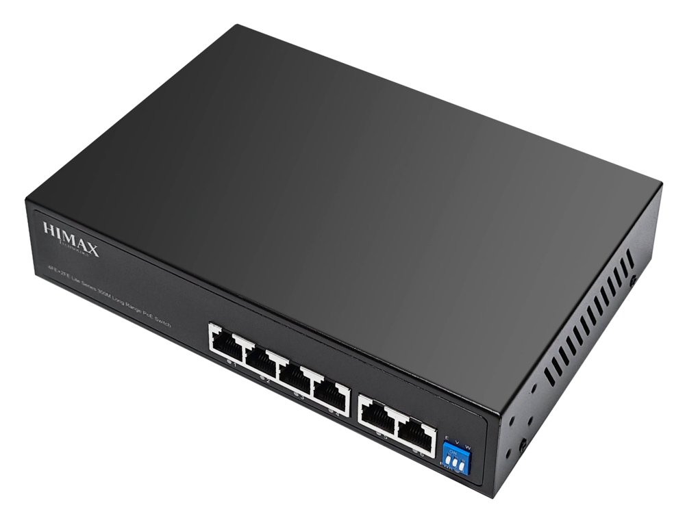 PoE switch, 4x Ethernet PoE & 2x Ethernet thyres, eos 100Mbps 7870 10 - 100