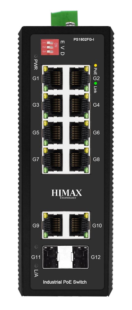 HIMAX industrial PoE switch , 8x GE PoE/2x GE/2x GF SFP θύρες, έως 1000Mbps 7875