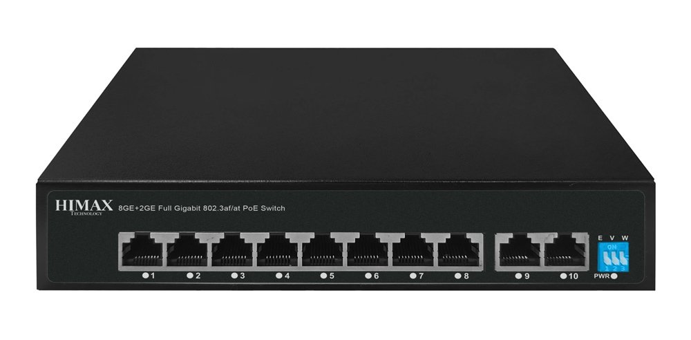 HIMAX PoE switch , 8x Ethernet PoE & 2x Ethernet θύρες, έως 1000Mbps 7873