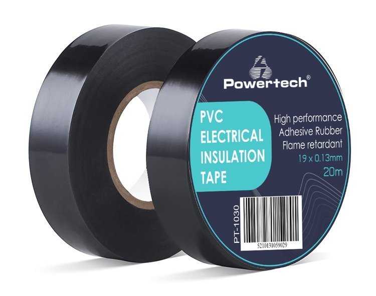 POWERTECH μονωτική ταινία υψηλής αντοχής , 19mm, 20m, μαύρη 3780