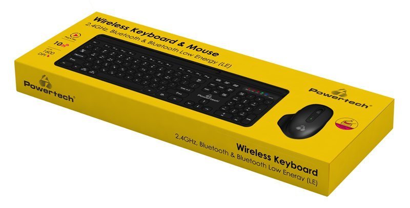 POWERTECH set ποντίκι & πληκτρολόγιο , 2.4GHz & Bluetooth, μαύρο 5543 - Image 3