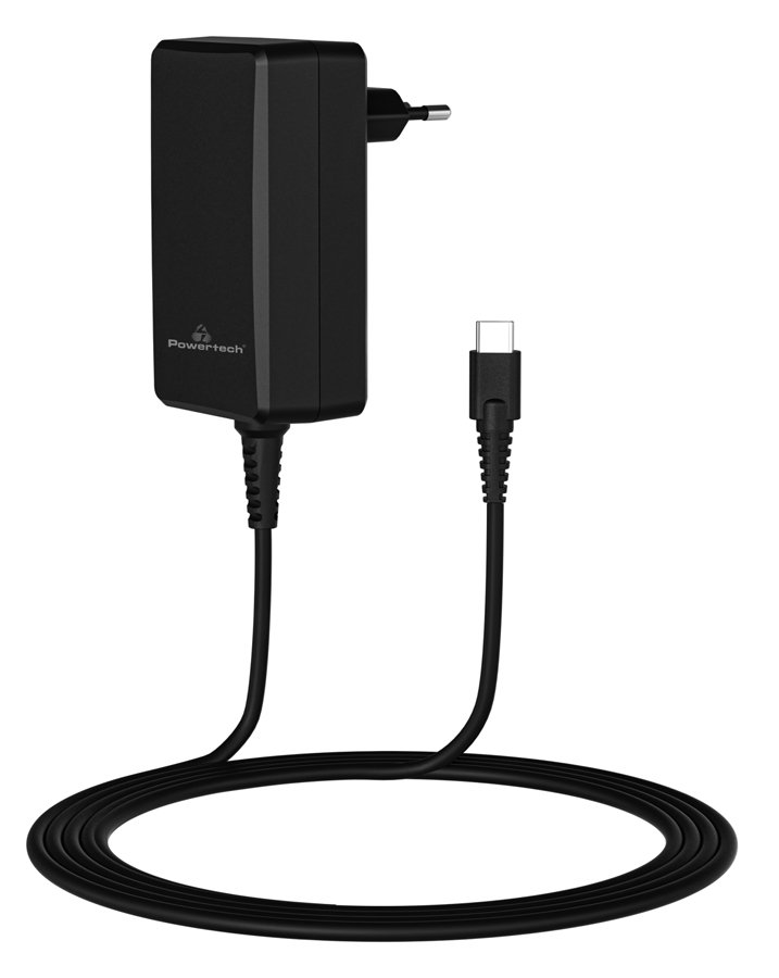POWERTECH φορτιστής laptop , USB-C PD, universal, 90W, μαύρος 5548