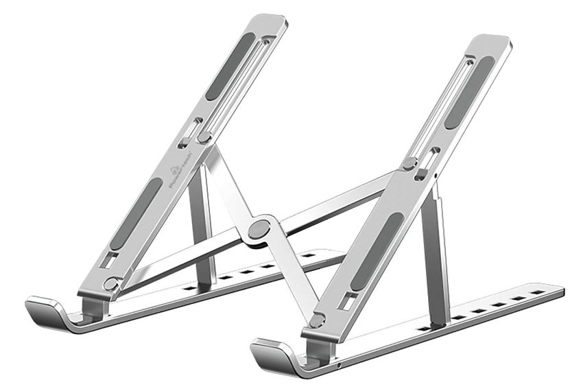 POWERTECH μεταλλική βάση laptop , έως 18", foldable, ασημί 5674