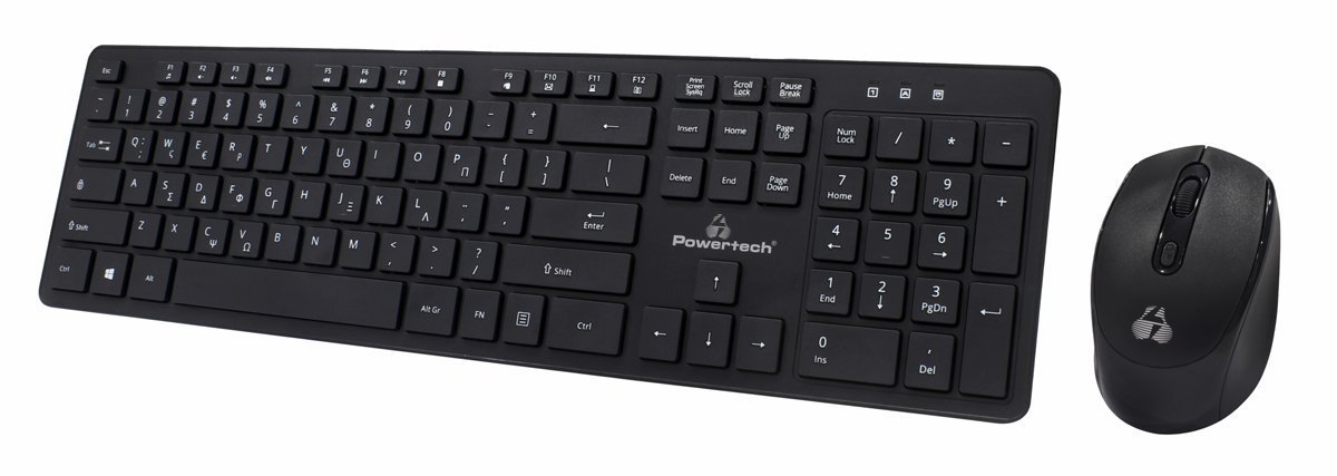 POWERTECH set ποντίκι & πληκτρολόγιο , ασύρματο, 1600DPI, μαύρο 6302 - Image 2