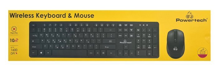 POWERTECH set ποντίκι & πληκτρολόγιο , ασύρματο, 1600DPI, μαύρο 6302 - Image 4
