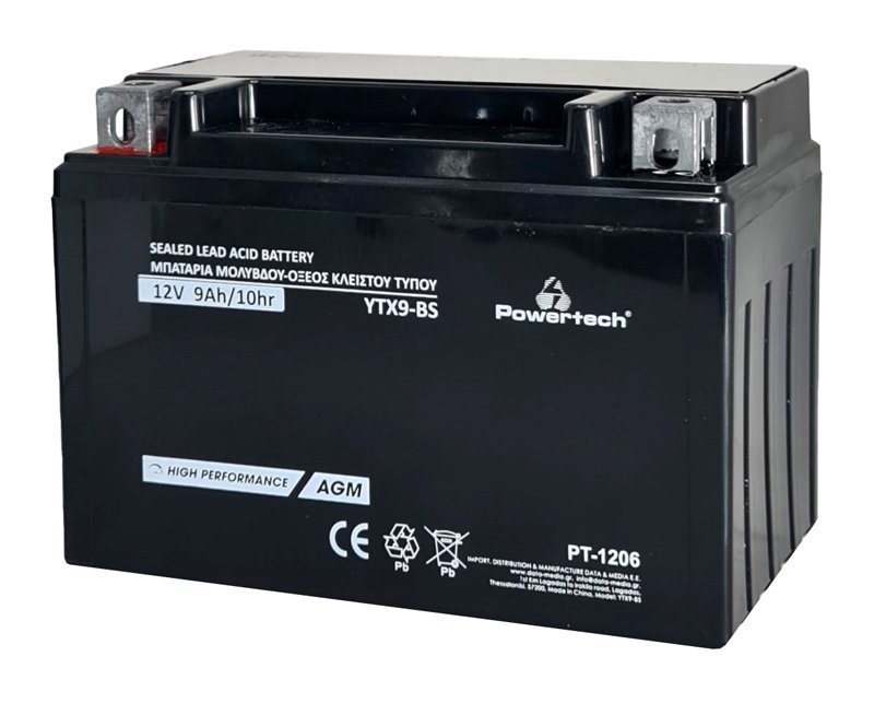 mpataria molyvdoy motosykletas, 12V 9Ah, AGM, YTX9-BS 6381 Mpataria 1
