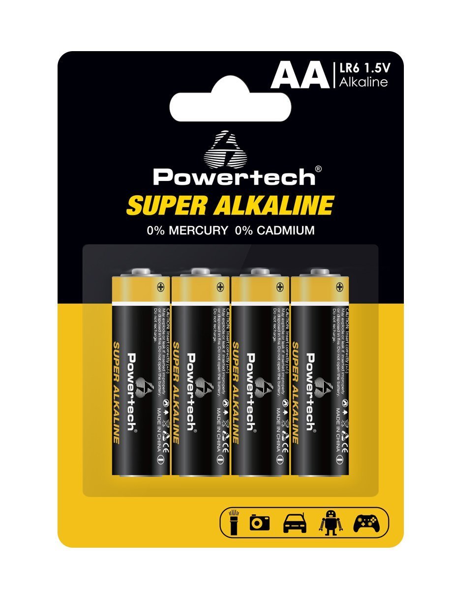 POWERTECH αλκαλικές μπαταρίες Super Alkaline , AA, 1.5V, 4τμχ 6393