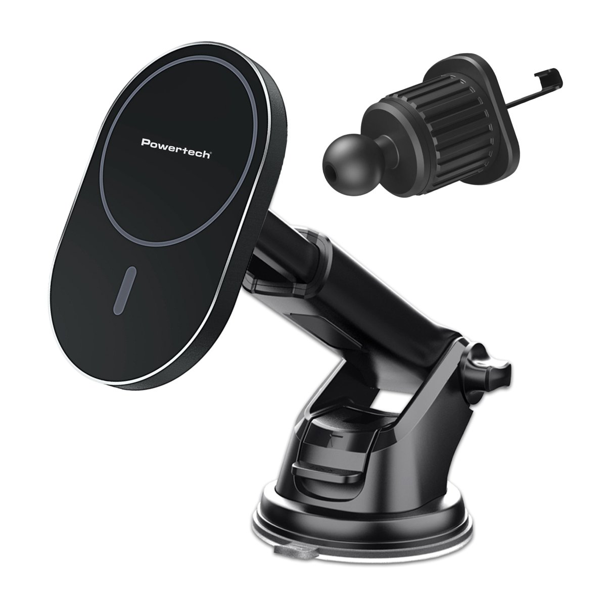 POWERTECH ασύρματος φορτιστής & βάση αυτοκινήτου , 15W, μαύρος 6521
