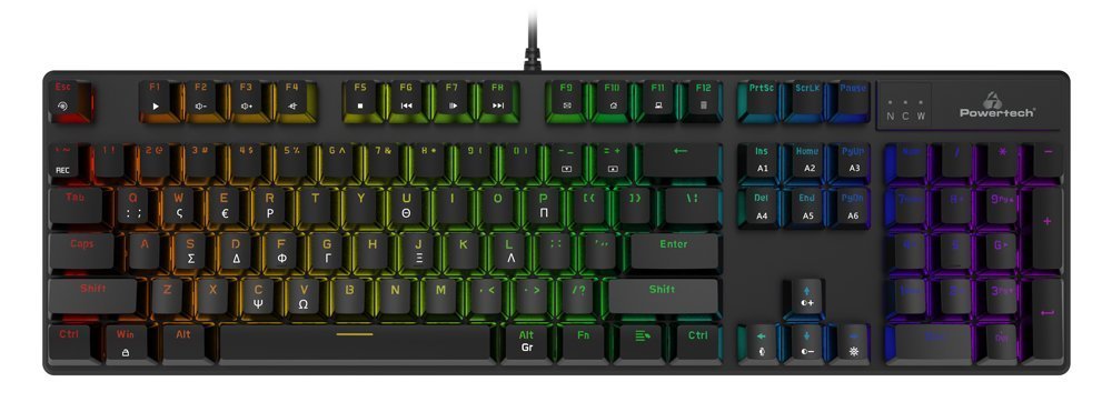 gaming michaniko pliktrologio, ensyrmato, RGB, mayro 6621 Gaming