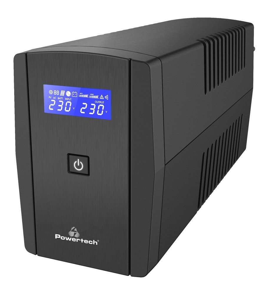 POWERTECH UPS Line Interactive  με οθόνη, 1100VA, 660W, 2x Schuko 7062