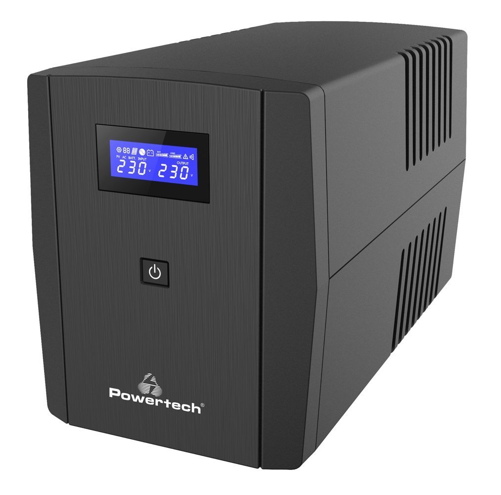 POWERTECH UPS Line Interactive  με οθόνη, 1500VA, 900W, 4x Schuko, 2x RJ45/RJ11, USB Type B 7063