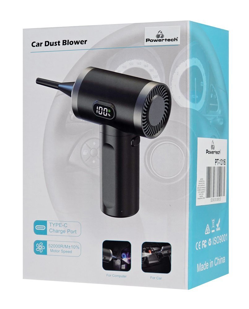 ilektriko air duster me LED fako, 50W, 3600mAh, mayro 7272 Air duster - Skoypaki 5