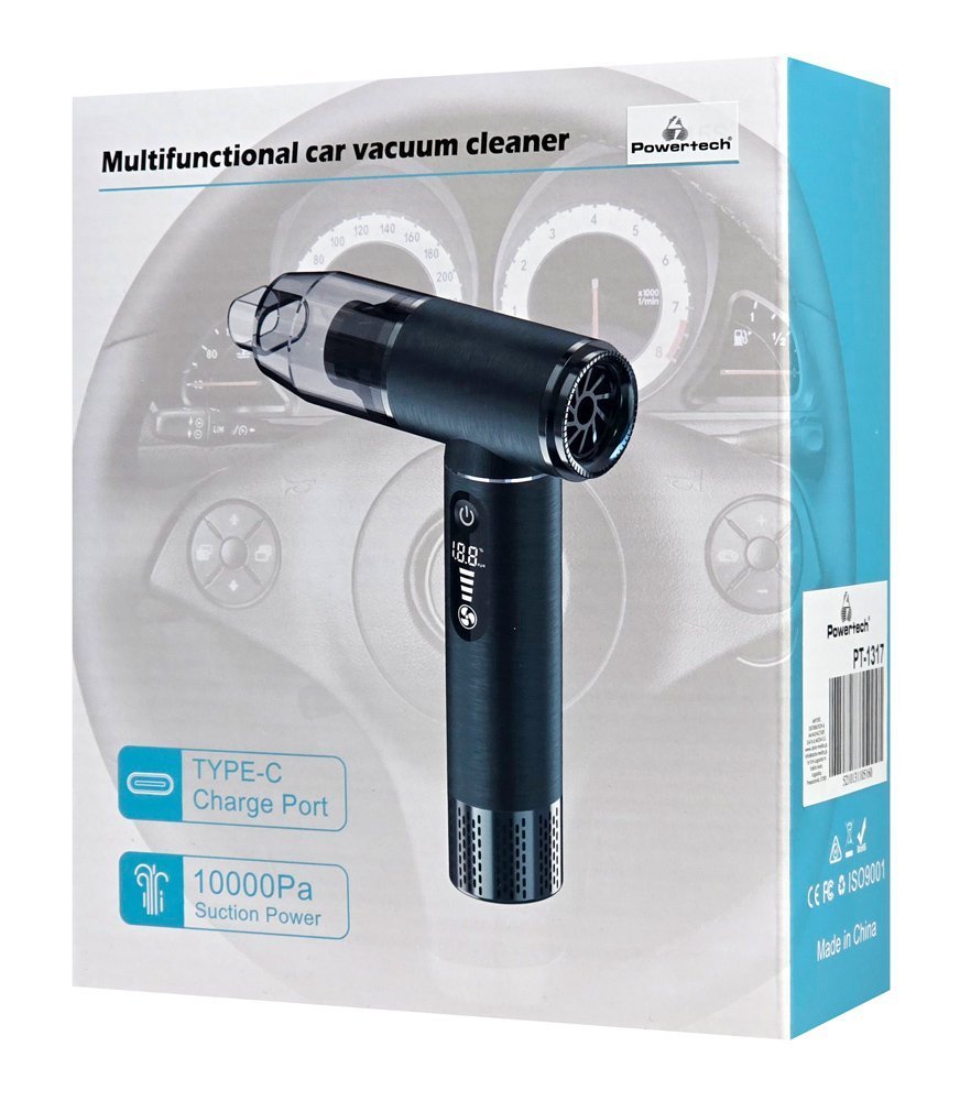 POWERTECH 2 σε 1 σκουπάκι χειρός & air duster , 75W, 5000mAh, μαύρο 7273 - Image 5