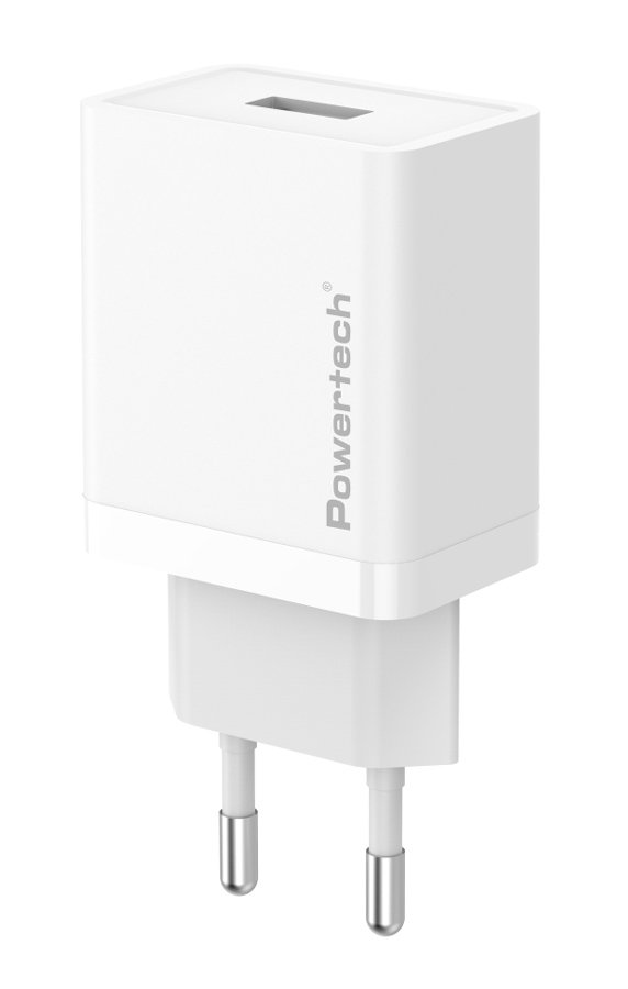 POWERTECH φορτιστής τοίχου , USB, 12W, λευκός 7308