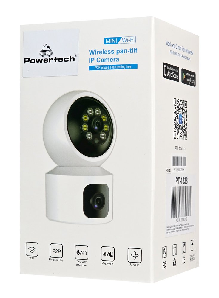 POWERTECH smart κάμερα , 2MP, dual lens, WiFi, PTZ, SD 7405 - Image 5