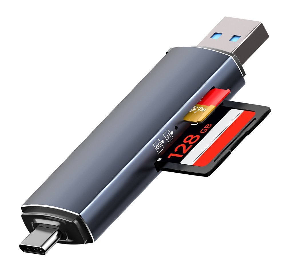 POWERTECH card reader για SD & micro SD, USB 3.2, 5Gbps, γκρι 7469 - Image 4
