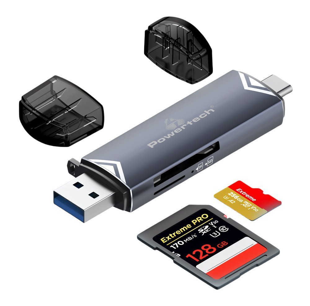 POWERTECH card reader για SD & micro SD, USB 3.2, 5Gbps, γκρι 7469 - Image 6