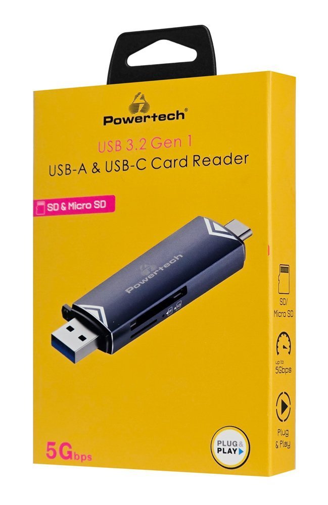 POWERTECH card reader για SD & micro SD, USB 3.2, 5Gbps, γκρι 7469 - Image 7