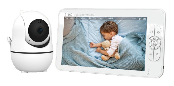 POWERTECH ενδοεπικοινωνία μωρού  με κάμερα & οθόνη 7", 1080p, PTZ 7503