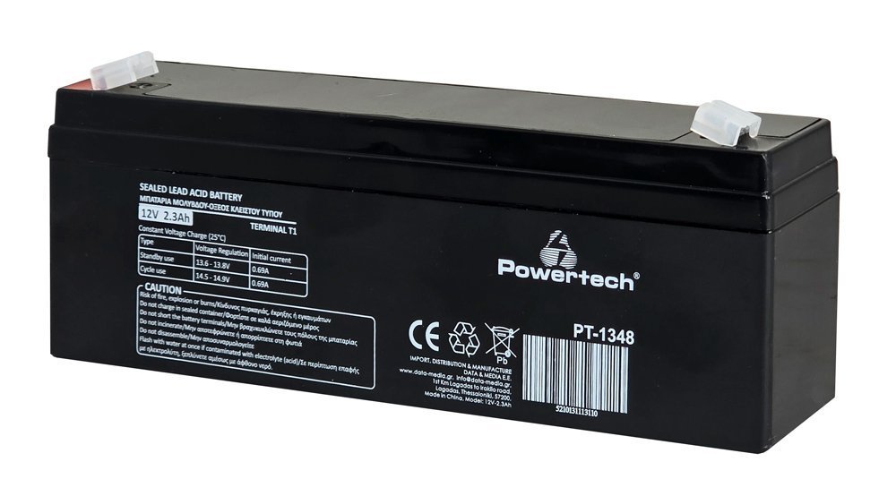 POWERTECH μπαταρία μολύβδου , 12V 2.3Ah, T1 7670