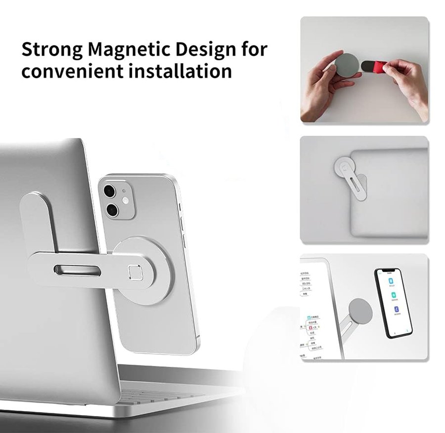 POWERTECH βάση για smartphone , μαγνητική, ασημί 7700 - Image 4