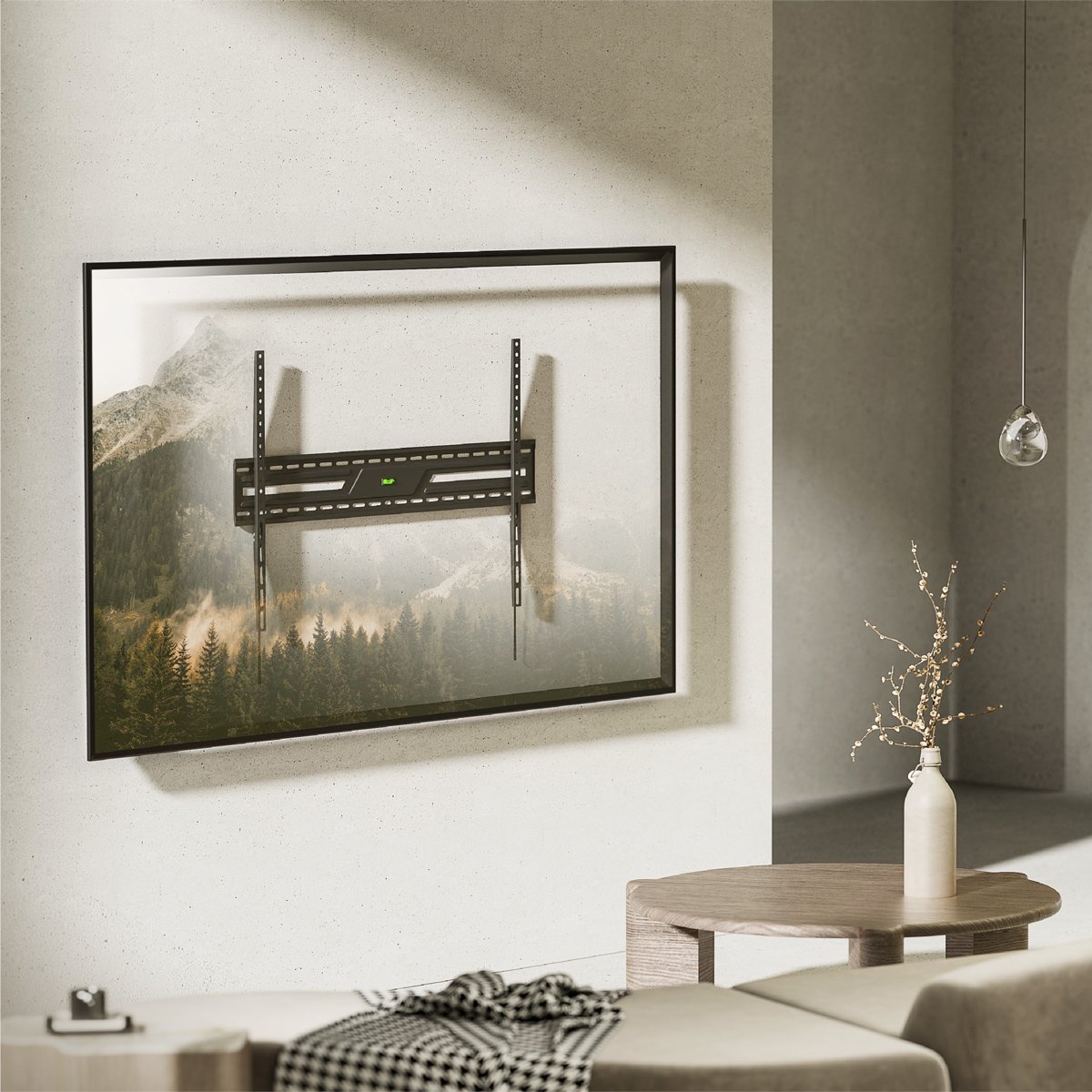 POWERTECH επιτοίχια βάση τηλεόρασης , 43-100", έως 75kg, fixed 7748 - Image 2