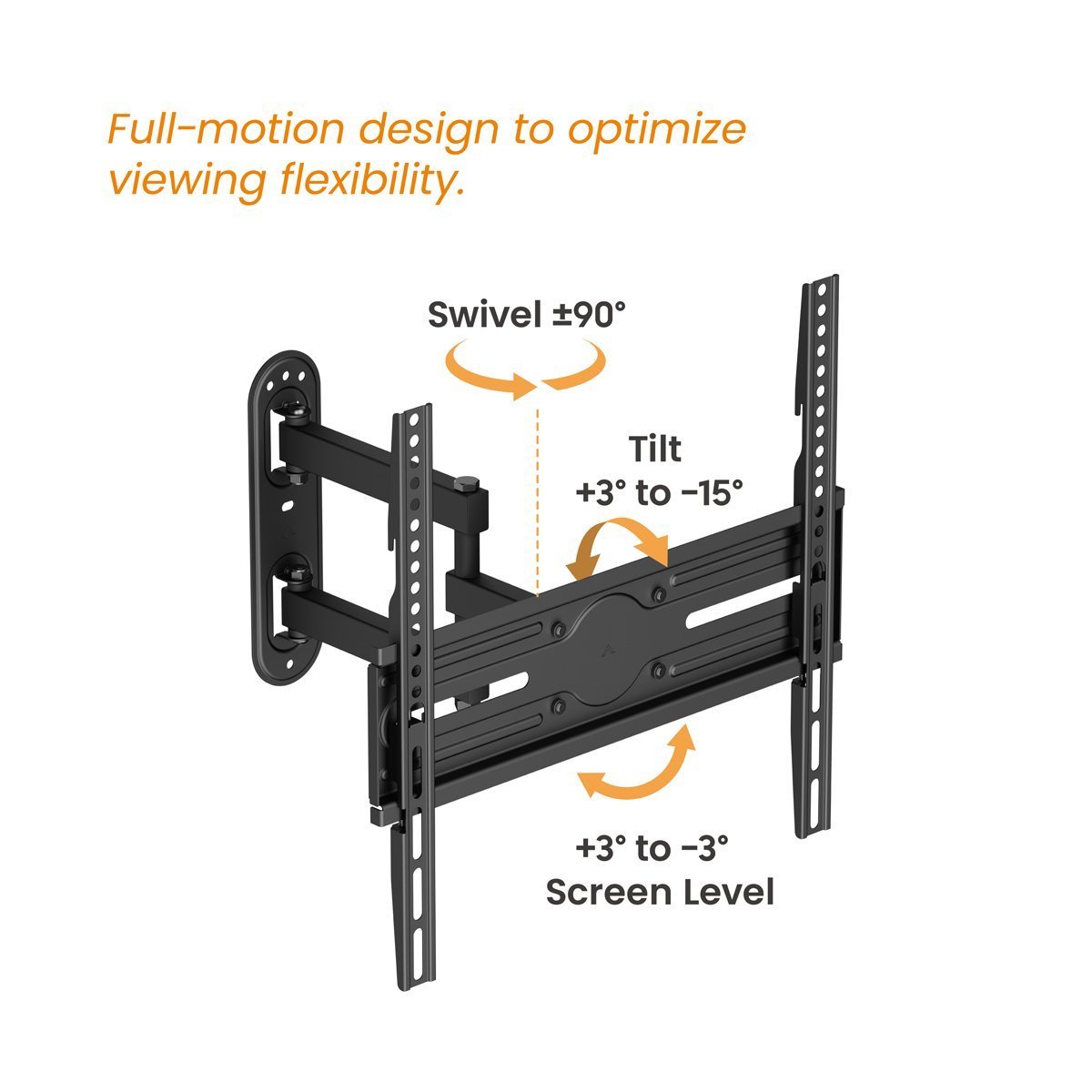 POWERTECH επιτοίχια βάση τηλεόρασης , 32-65", έως 35kg, full motion 7935 - Image 4