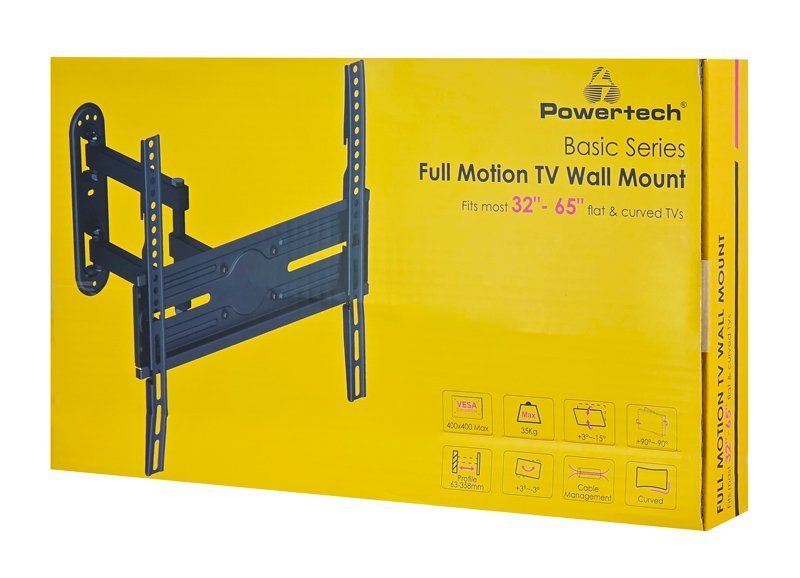 POWERTECH επιτοίχια βάση τηλεόρασης , 32-65", έως 35kg, full motion 7935 - Image 8