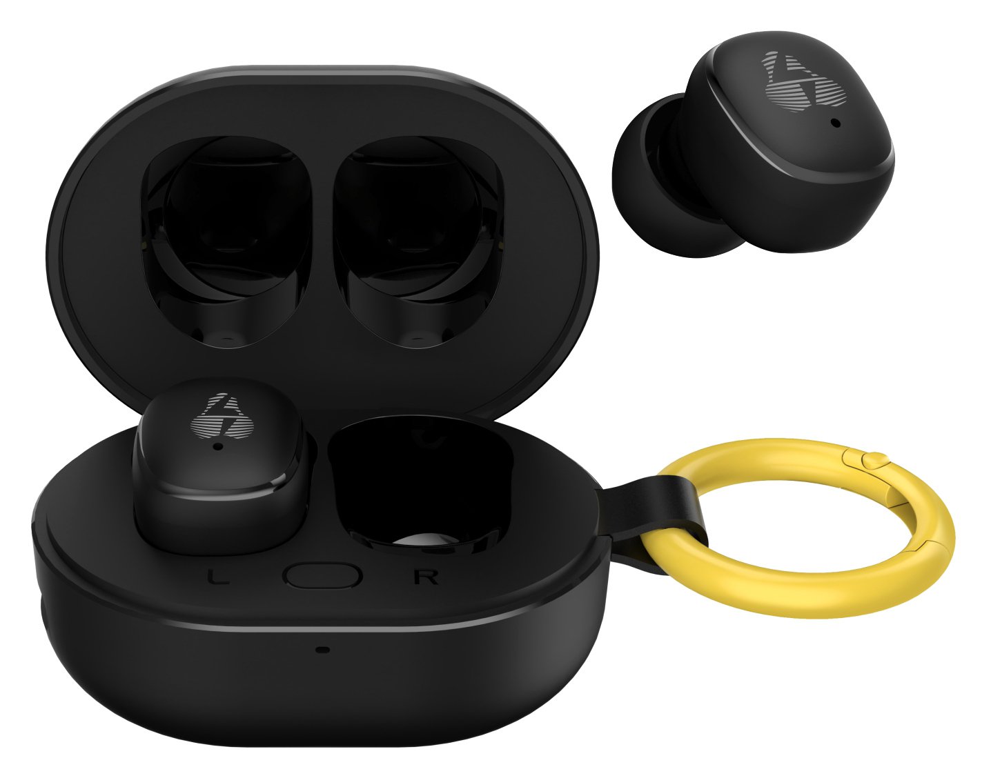 POWERTECH earphones με θήκη φόρτισης , True Wireless, 6mm, 25/230mAh, μαύρα 8018