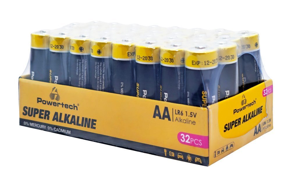 POWERTECH αλκαλικές μπαταρίες Super Alkaline , AA, 1.5V, 32τμχ 8125